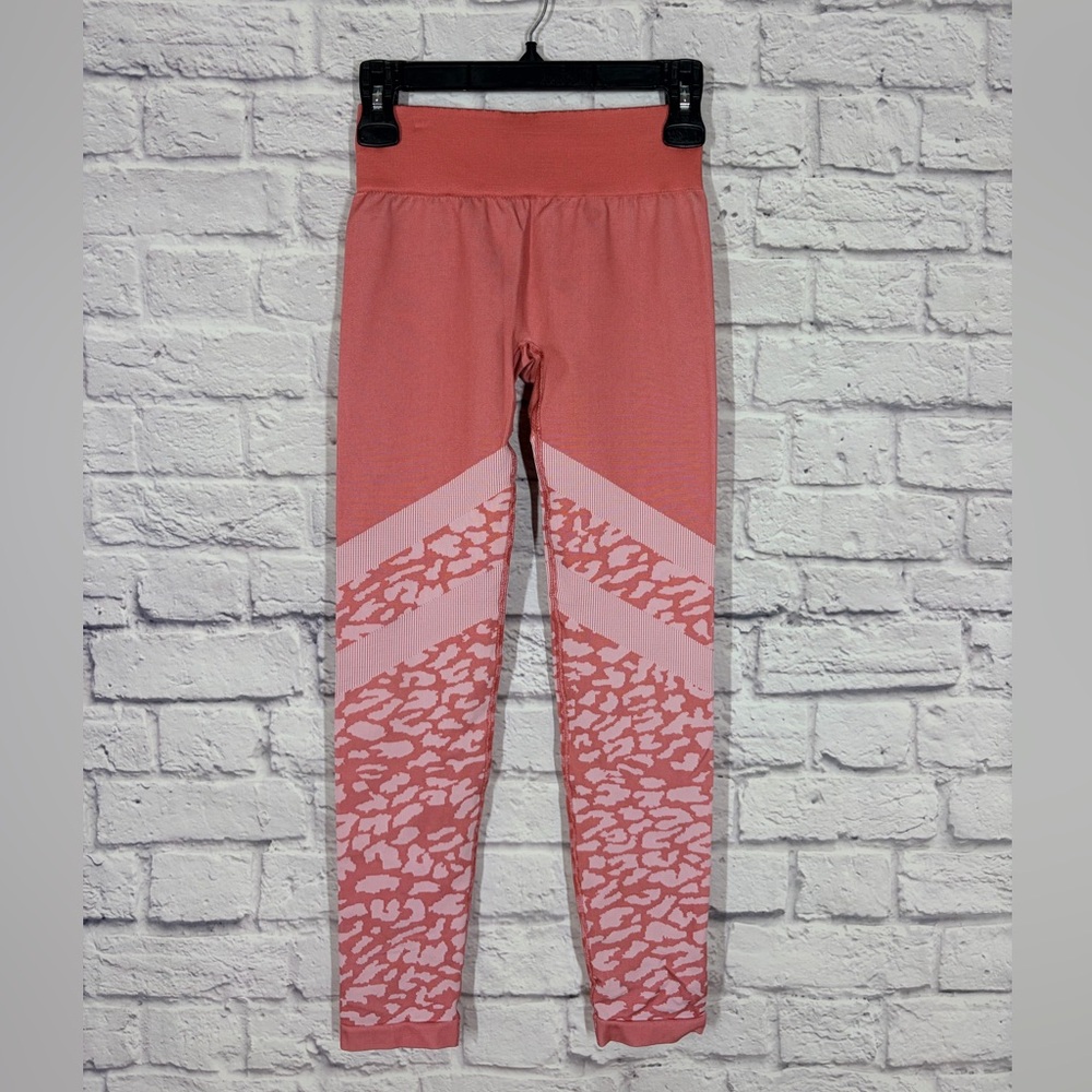 Varley Pink Seamless High Rise Leggings Animal Print Size Small S